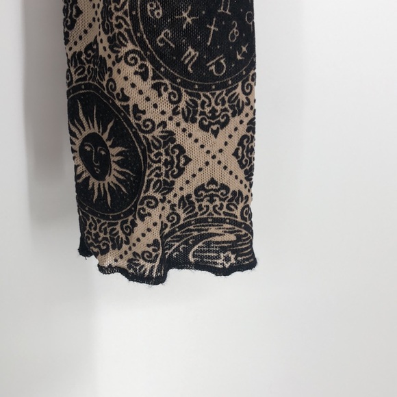 Motel Rocks Wyanna  Mini Dress Taupe net with black sign flock-Small-NWT - Picture 10 of 11